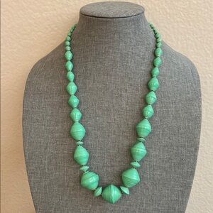 Vintage Artisan TENG YUE Rolled Paper Beads Graduated Long Necklace